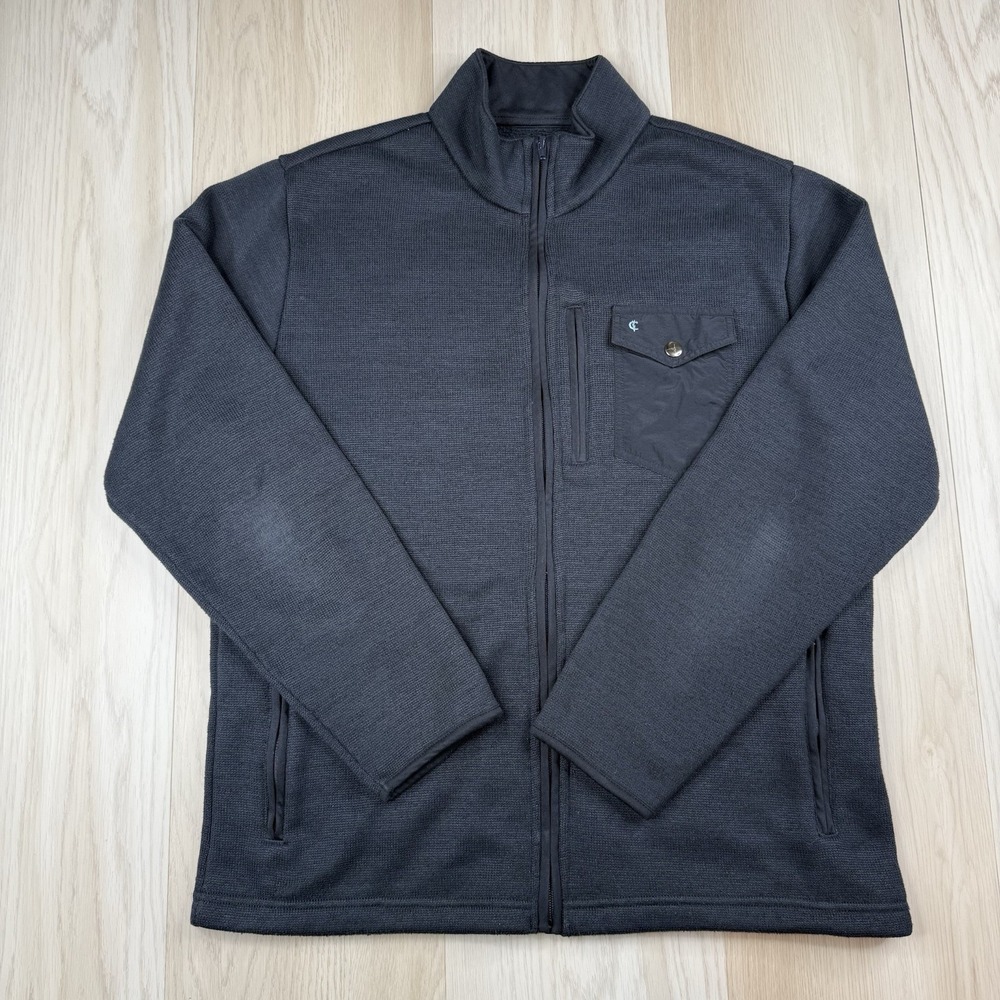 Criquet Austin Full Zip Range Fleece Jacket Pocket Men's Size L Large Blue/gray